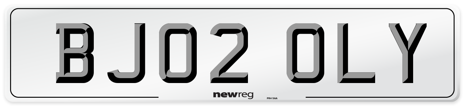 BJ02 OLY Number Plate from New Reg